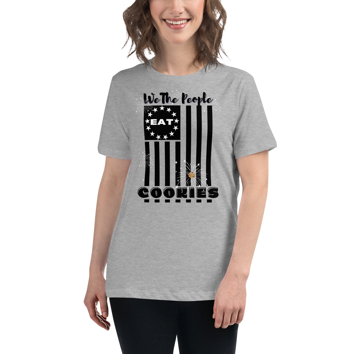 Flag Cookies Black Relaxed T-Shirt