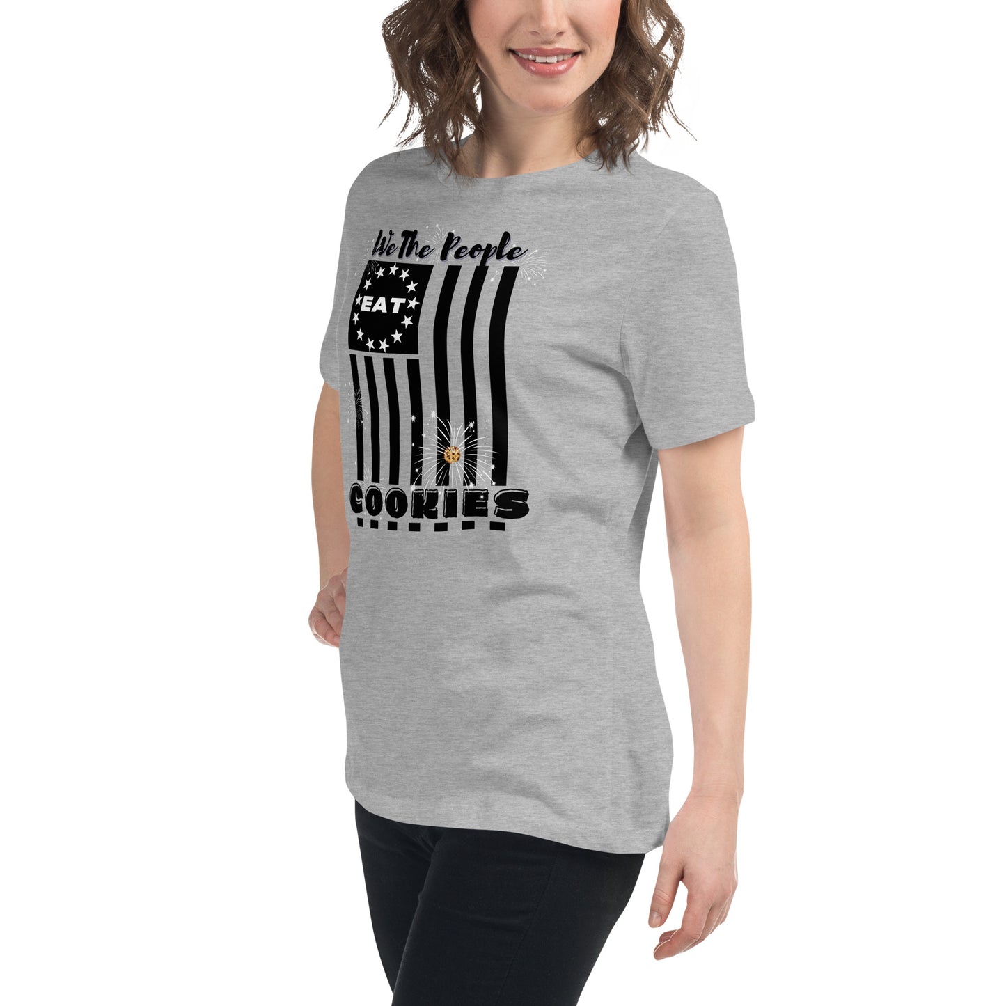 Flag Cookies Black Relaxed T-Shirt