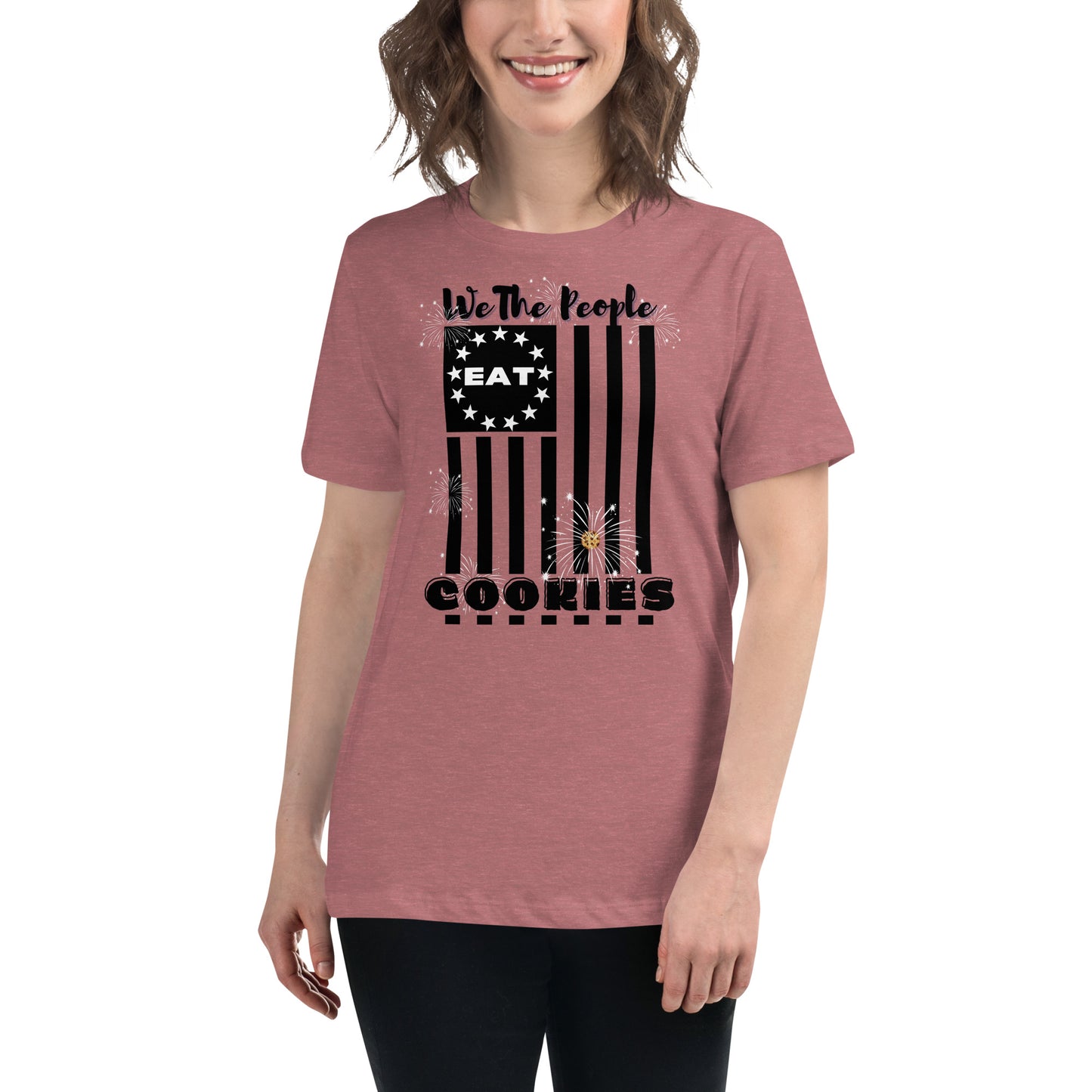 Flag Cookies Black Relaxed T-Shirt