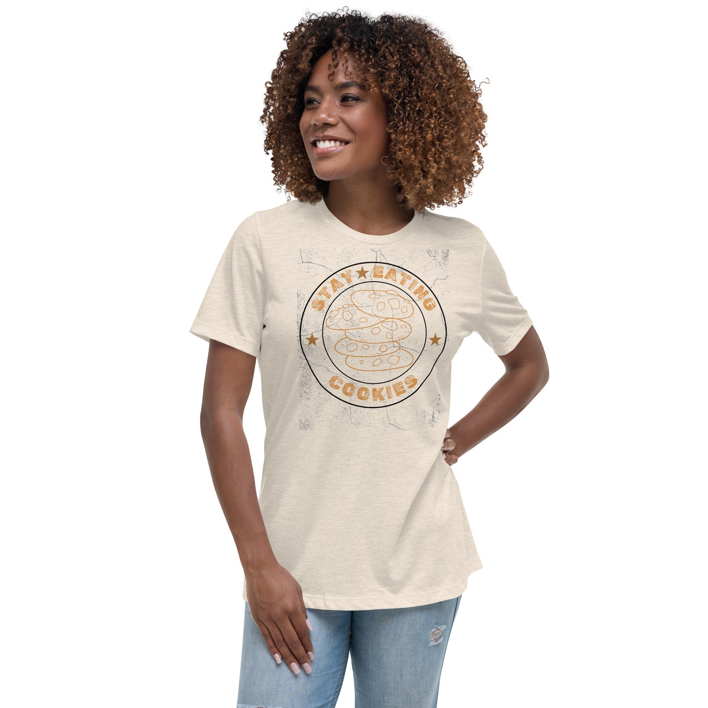 Stay Eating Cookies Blk Relaxed T-Shirt