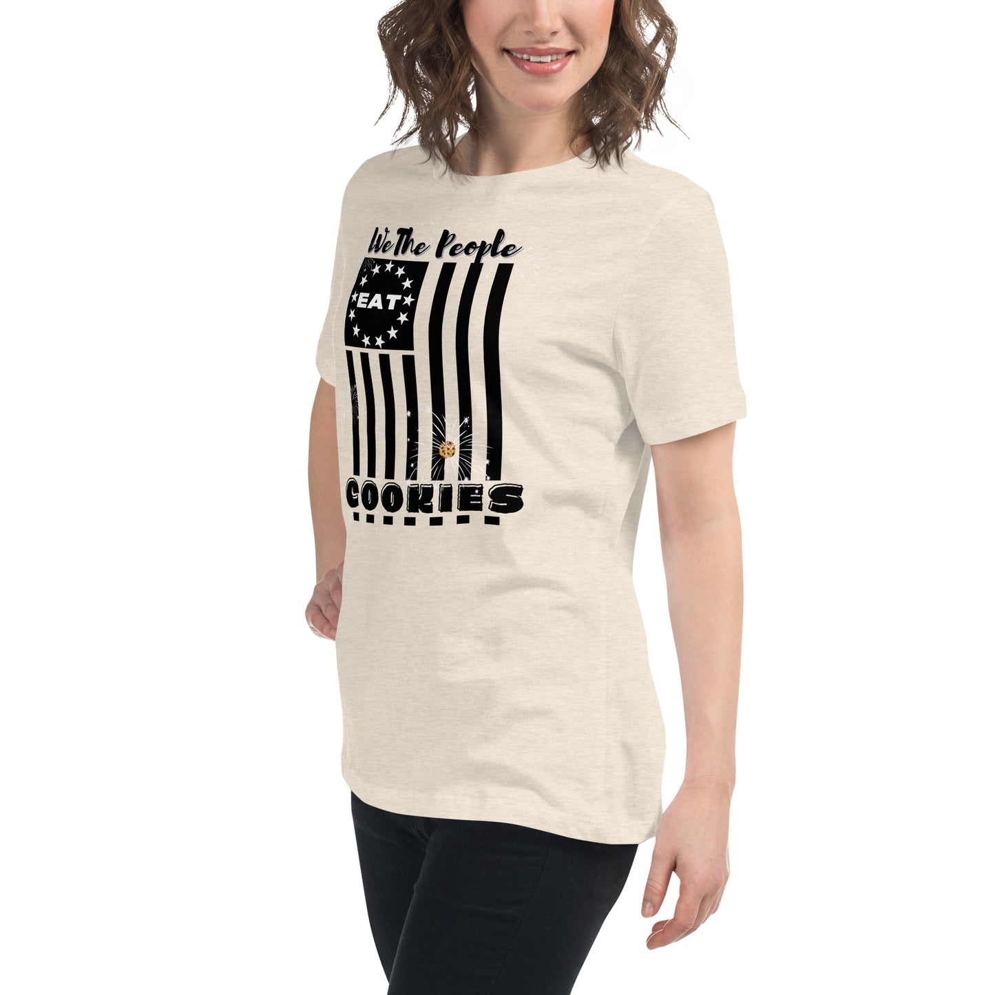 Flag Cookies Black Relaxed T-Shirt