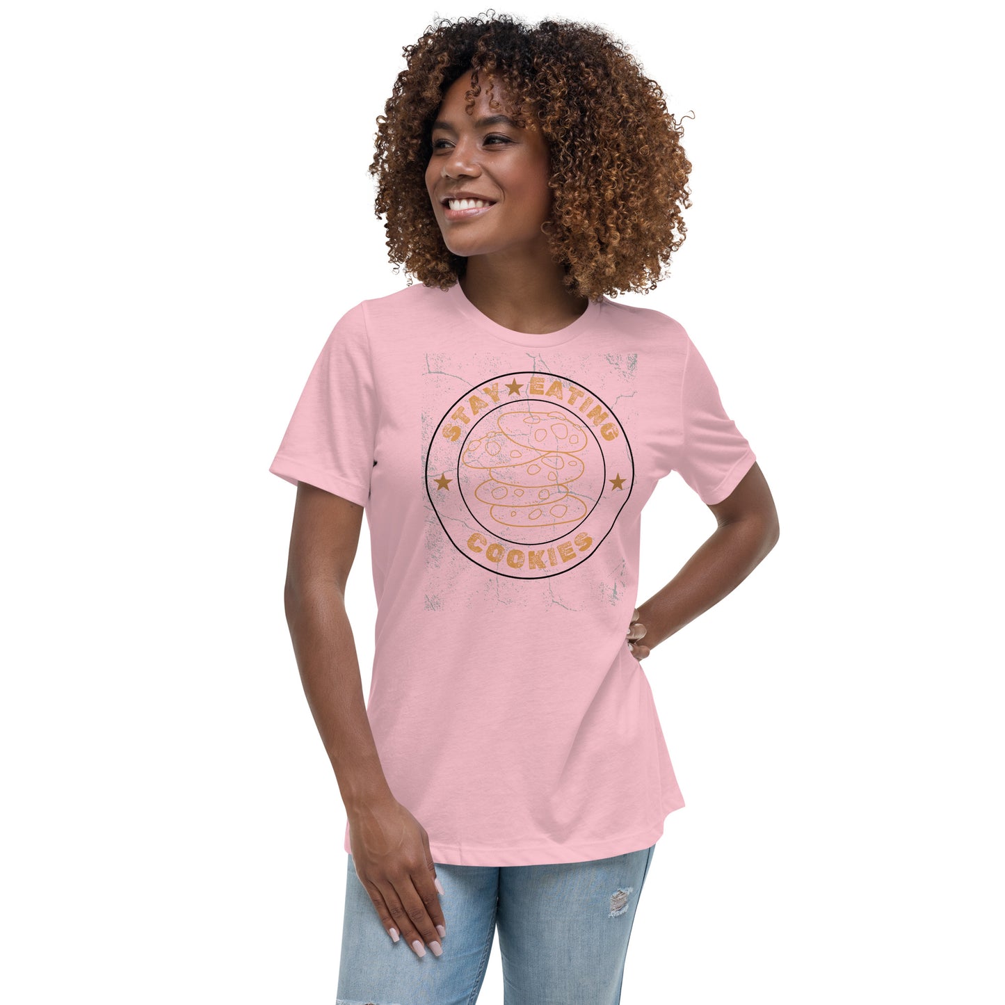 Stay Eating Cookies Blk Relaxed T-Shirt