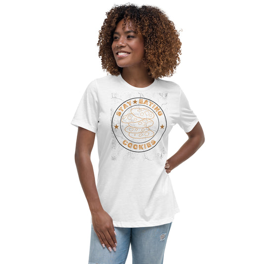 Stay Eating Cookies Blk Relaxed T-Shirt