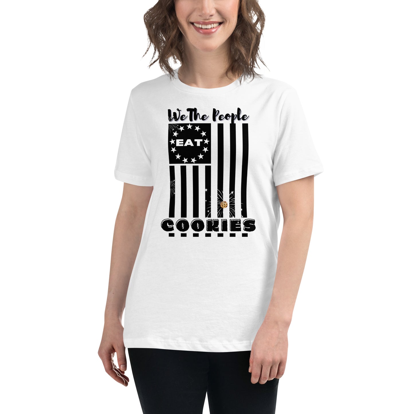Flag Cookies Black Relaxed T-Shirt