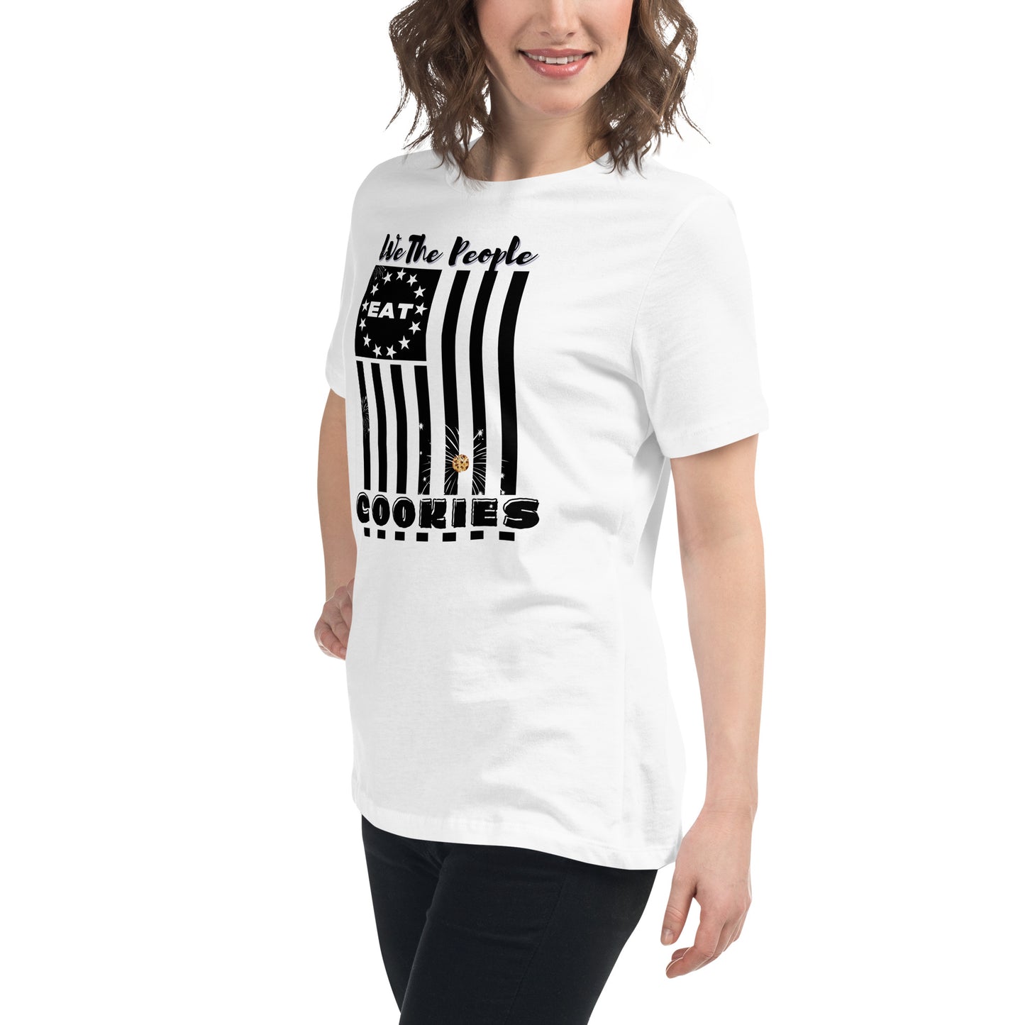 Flag Cookies Black Relaxed T-Shirt